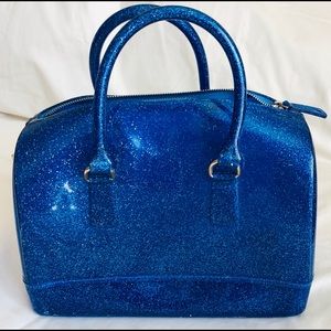 Extremely rare blue glitter Furla Candy tote